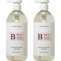 CH6 퍼퓸드 시어버터 여드름 기능성 바디워시 피오니 앤 더 선셋 향, 2개, 500ml