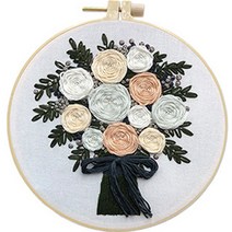 위즈앤위즈 누구나 DIY 프랑스자수 패키지 20cm, 꽃다발 05, 1세트