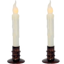 쿼르디 LED 촛불 촛대 2p 세트 촛농, 웜 오렌지