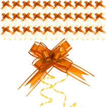 마켓감성 선물 포장 꽃 리본 50p, 주황색, 48cm