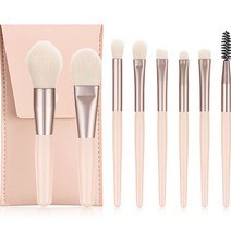 심플라인 휴대용 미니 메이크업 브러쉬 8종 파우치 세트, 1세트, 베이지