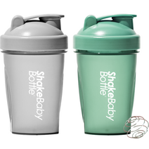 쉐이크베이비 보틀 쉐이커 2종 세트, 그레이, 그린, 600ml