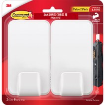 3M 코맨드 다용도훅 6.8kg 특대형 2P, 1개