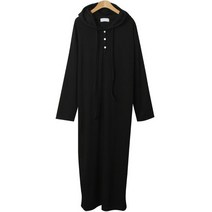 시크블랙 님블렌 박시 골지 버튼 롱 원피스 cpops8522k31