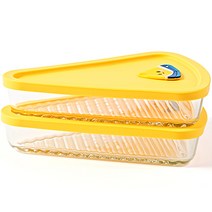 글라스락 브레드이발소 보관용기 치즈 조각피자, 단품, 2개