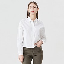 비엔엑스 여성용 데일리 카라넥 코튼 크롭 긴팔 셔츠 BV1BL005L0