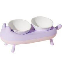 애비뉴굿즈 강아지 고양이 밥그릇 식기세트, 퍼플, 1세트