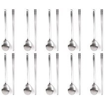 윌리브 304스텐 캘리 수저세트 사랑해, 실버, 숟가락 10p + 젓가락 10p