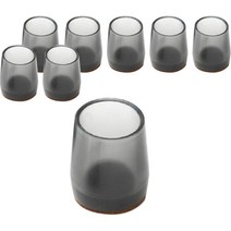 체어서퍼 펠트 의자발커버 원형 S, 블랙투명, 8개