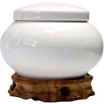 친집선 달빛 흰백 단지 + 자연목 받침 세트 500g, 1세트