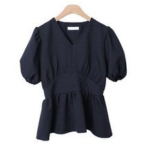 틴폴턴 브이넥 퍼프 베이직 블라우스 cpbl4997k32