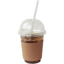 아이엔피 PET 아이스컵 바디 윗지름 92mm 420ml + 돔타공뚜껑 + 홀더 + 빨대 세트, 25세트