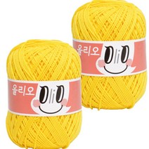 야나 올리오 뜨개실, 744 비비드옐로우, 2개