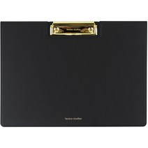 페니체 스튜디오 PU A4 메탈 클립폴더, 블랙, 1개