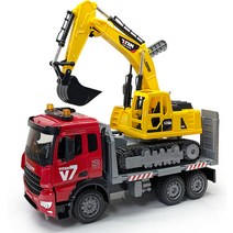 유원 타이탄 V7 포클레인 + 셀프로더 세트, 레드 + 그레이(포클레인), 브라운 + 그레이(셀프로더)