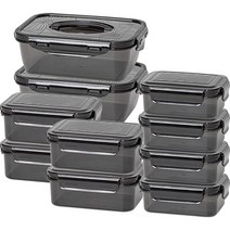 이지앤프리 블랙락 에디션 밀폐 용기 B 10p 세트, 1세트, 밀페용기 480ml 4p + 915ml 4p + 1.4L 2p