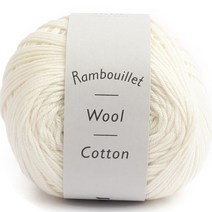 다루마 브랜드얀 랑부예 울 코튼, 1 화이트, 1개