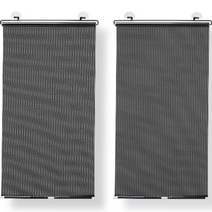 멜로우 간편 설치 롤업 블라인드 햇빛가리개, 블랙, 2개