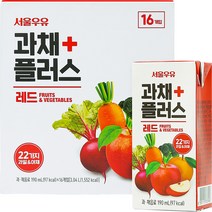 서울우유 과채플러스 레드, 190ml, 16개