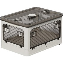 무아스 대용량 다용도 수납 멀티오픈 폴딩 리빙박스 XL 84L, 아이보리, 1개