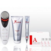 메르비 플래티넘 피부마사지기 + 휘욜라 에스테틱 젤 150ml + 비타민A 앰플 10ml x 3p + 토탈솔루션 크림 25ml 세트, 화이트(피부마사지기)