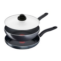 테팔 티타늄 익스피리언스 후라이팬 3종세트, 그레이, 프라이팬 28cm + 볶음팬 28cm + 유리뚜껑 28cm