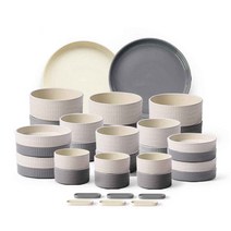 프렐류드 마틴 6인 홈세트 34p, 아이보리 + 다크그레이, 7종