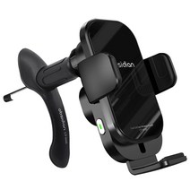 옵시디언 기아 카니발 신형 구형 15W FOD센서 휴대폰 무선충전거치대 KA4 YP VQ 1~4세대, CT-W16+CT-H46, 블랙