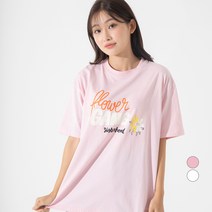 Elle Girl 레귤러핏 그래픽 반팔 티셔츠 Flower Gang
