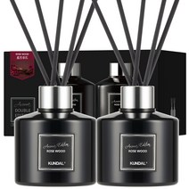 쿤달 퍼퓸 디퓨저 아로마 에디션 200ml 2개 + 섬유스틱 10개, 1세트, 로즈우드향