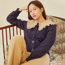 온앤온 여성용 격자 자카드 가디건 NK1SD233