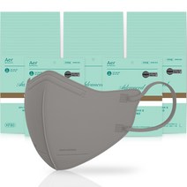 아에르 어드밴스드 라이트 보건용 마스크 S KF80, 1개입, 50개, 그레이