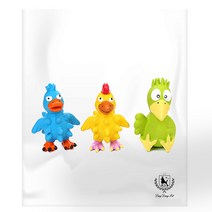 딩동펫 반려동물 용감한 꼬꼬친구들 장난감 3종세트, 하늘, 노랑, 초록이, 1세트