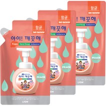 아이깨끗해 향균 거품 핸드 솝리필 모이스처라이징 복숭아향, 200ml, 3개