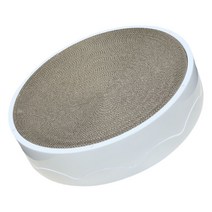 펫츠몬 고양이 더 커져 눕기 편한 원형 B골 스크래쳐 대형 51cm, 화이트, 1개