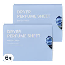 일비아 건조기 드라이 퍼퓸 시트 코튼 블루 본품, 6개, 40매입