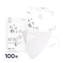 다나마스크 뉴다나온숨 새부리형 쿨마스크 대형 KF80, 흰색, 100개, 1개입