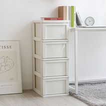 아이리스 화이트 슬림 4단 서랍장 S304 바퀴 포함, 1개