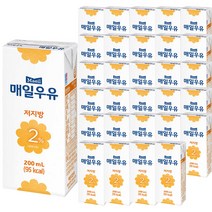 매일유업 저지방 2% 우유, 200ml, 72팩