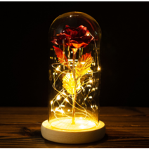 하이어데코 홀로그램 유리돔 장미 무드등, 핑크