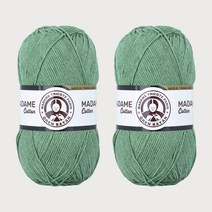 DIKTAS 마담카튼 면사 아크릴 혼합 뜨개실 2p, 18.포레스트그린