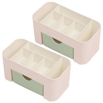 서랍형 소품정리함 2p, 그린, 2단