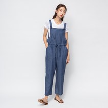 캐럿 여성용 와이드 일자핏 데님 점프수트