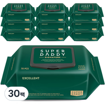 슈퍼대디 물티슈 엑설런트82 캡형, 70매, 30팩