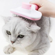 마이바우 사각 강아지 고양이 펫브러쉬, 핑크