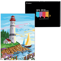 투코비 DIY 유화그리기 세트 세로형 40 x 50 cm, 등대와 돛단배 5487