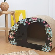 더블랙캣 발바닥 숨숨집 스크래쳐, 블랙, 1개