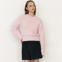 여성용 CREW NECK CROP KNIT