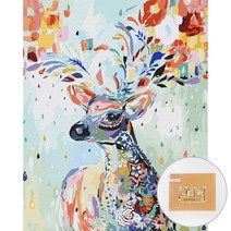 아트조이 DIY 명화 그리기 세트 40 x 50 cm 세로형, 행운꽃사슴 5