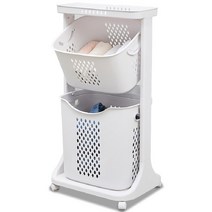 리벤스 다용도 이동식 스윙 2단 빨래바구니, 1개